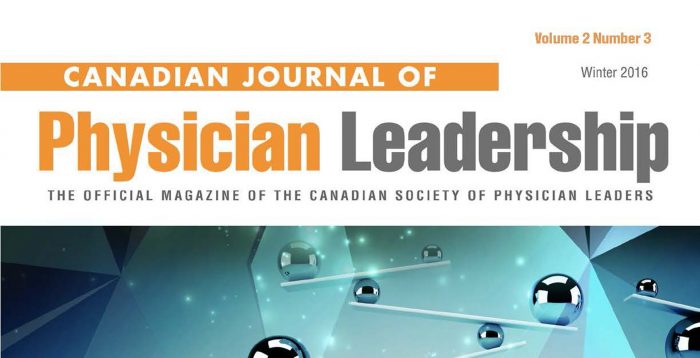 Physician Leader Journal cover